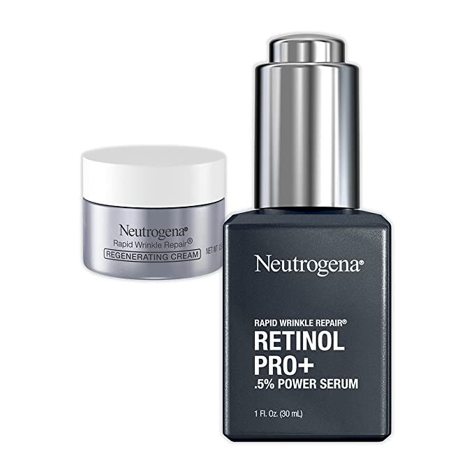 Neutrogena Anti-Aging Rapid Wrinkle Repair Retinol Regenerating Cream & Pro+, 0.5% Power Serum, T... | Amazon (US)