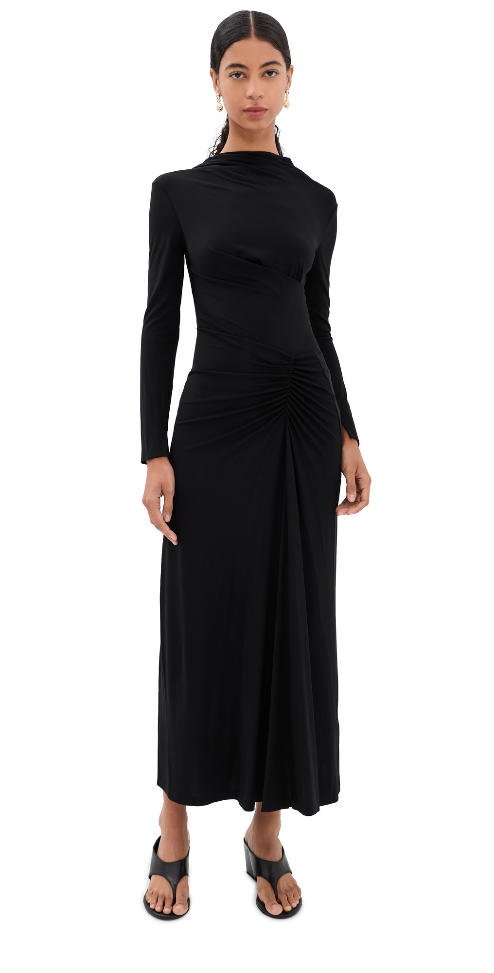 SIMKHAI Ferrera Midi Dress Black 10 | Shopbop