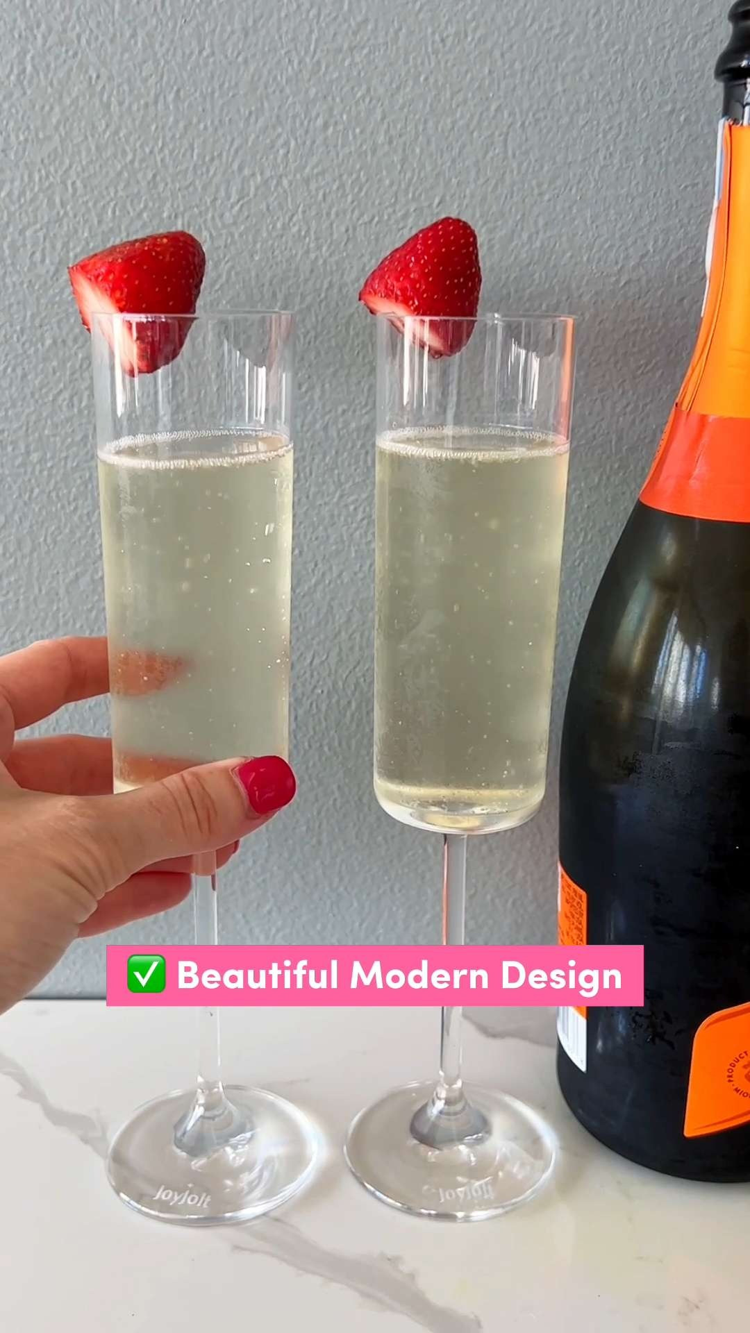 Make every moment a celebration with crystal-clear luxury! 💎 These JoyJolt Champagne Flutes feature a modern, narrow silhouette designed to preserve the carbonation and flavor of your favorite bubbly. They are durable enough for everyday toasts yet elegant enough for the most formal black-tie events ✨ #LTKKitchen #LTKHome #LTKKitchenFinds #LTKGiftGuide #LTKFinds #JoyJolt #ChampagneFlutes #Tablescape #Cheers #Glassware #HostingHacks #HomeBar 

#LTKmomlife #LTKHome