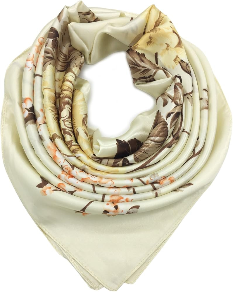 Silk Like Scarf Women's Fashion Pattern Large Square Satin Headscarf | Amazon (US)