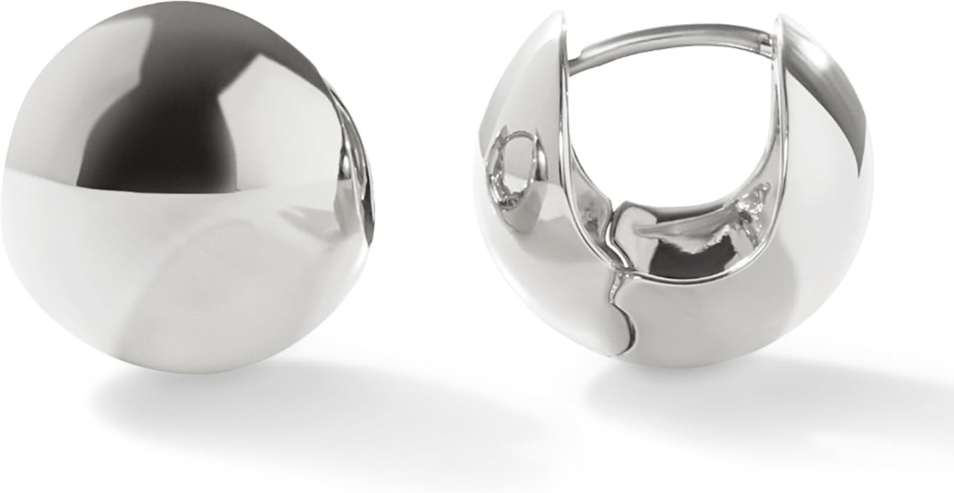 Ana Luisa Mini Abby Sphere Hoop Earrings - Classic Sphere Chunky Huggie Hoop Earrings - 14K Gold ... | Amazon (US)