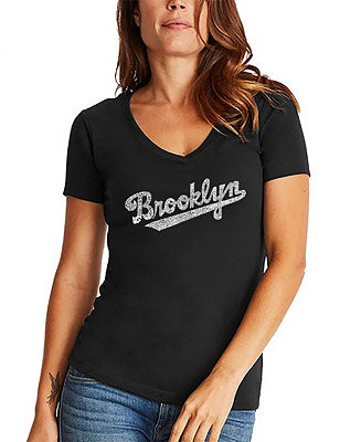 Women's V-neck Word Art Brooklyn Neighborhoods T-shirt - Macy's | Macy's