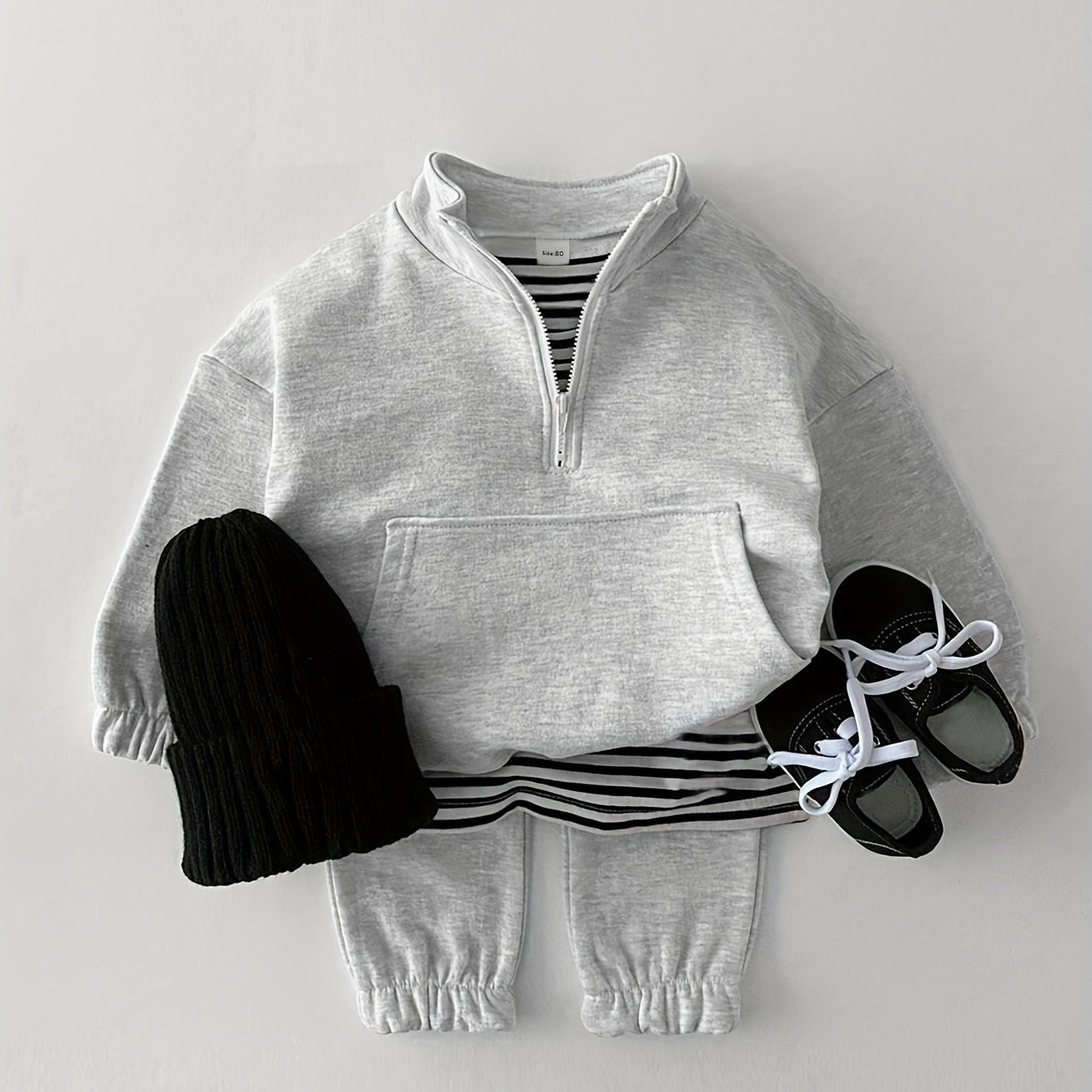Baby's Sporty Style Half Zipper Sweatshirt Casual Solid - Temu | Temu Affiliate Program
