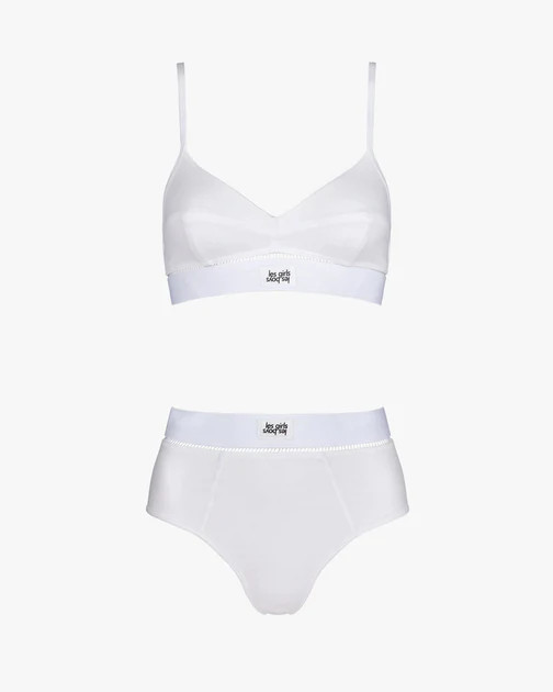 Ladder detail soft bra and high waist brief set | les girls les boys (UK)