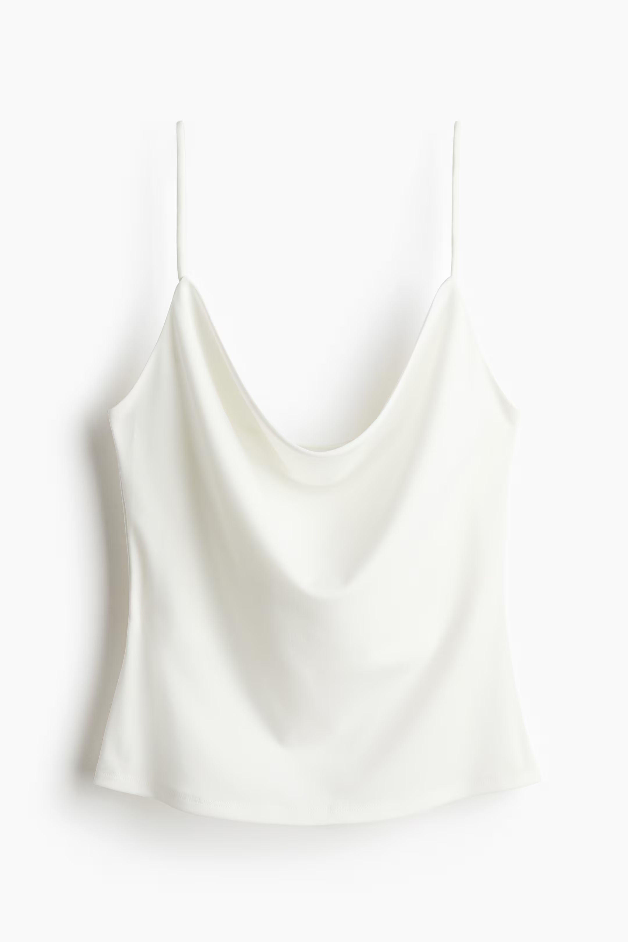 Cowl-neck Camisole Top - Cowl Neck - Sleeveless - White - Ladies | H&M US | H&M (US + CA)