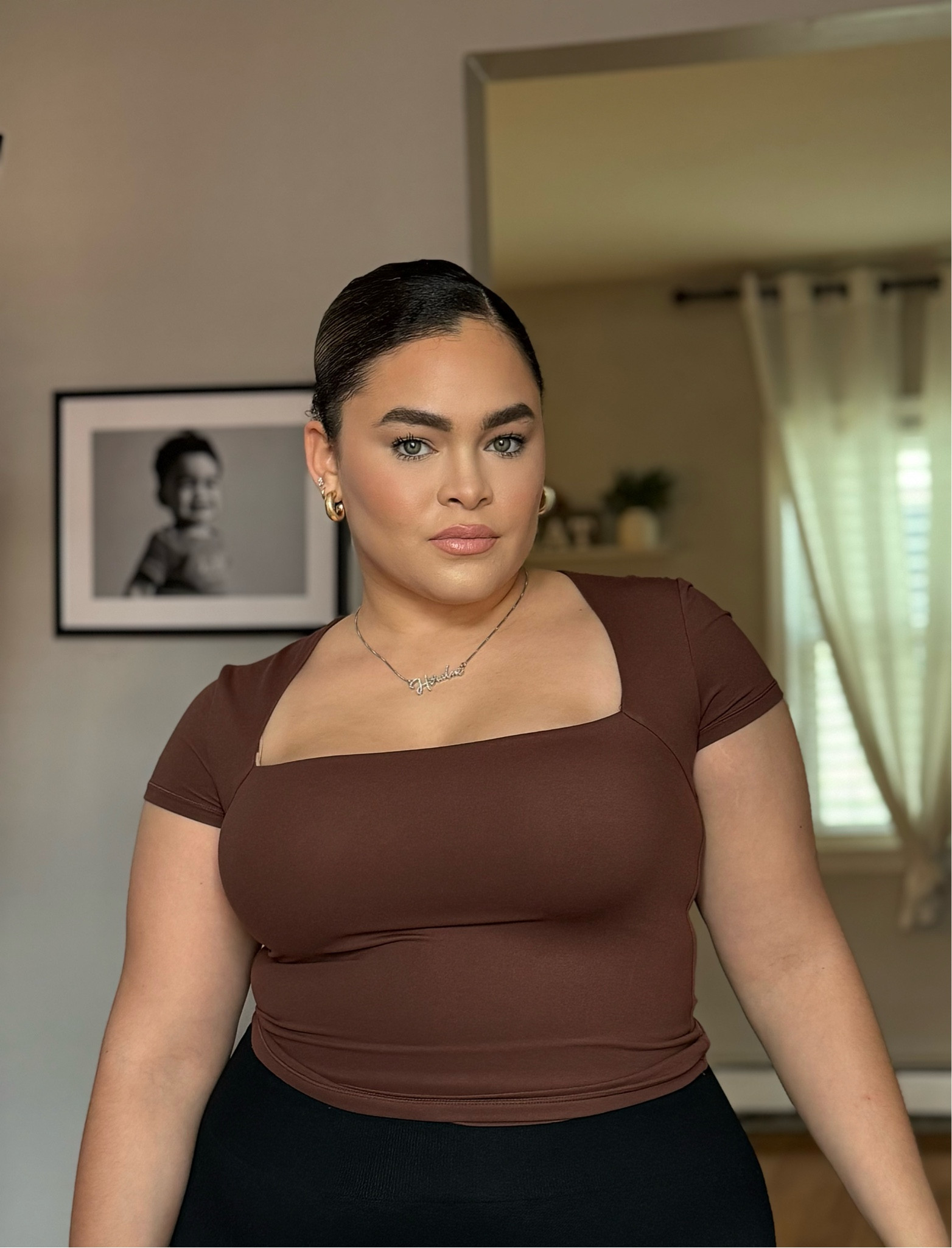 Loving this neckline/style shirt! And the fabric !!!!!!! Feels like a cloud, so buttery soft!!!! But also so hugging 🫶🏼

#LTKstyletip #LTKbeauty