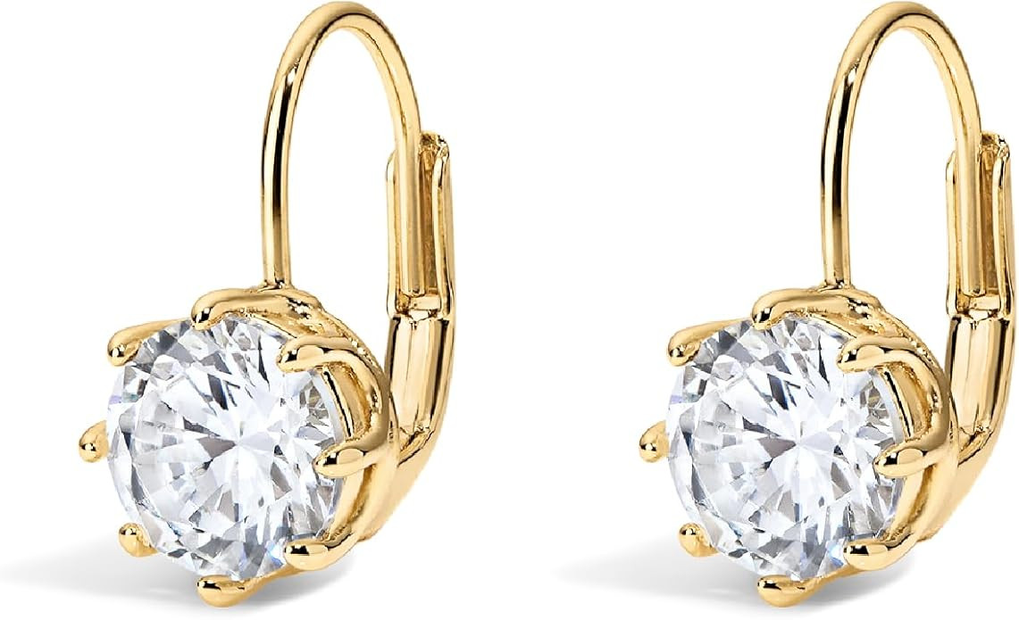 Electric Picks The Bentley Earrings,14kt Gold Plated Studs with 7mm Sparkling Crystal, Lightweigh... | Amazon (US)