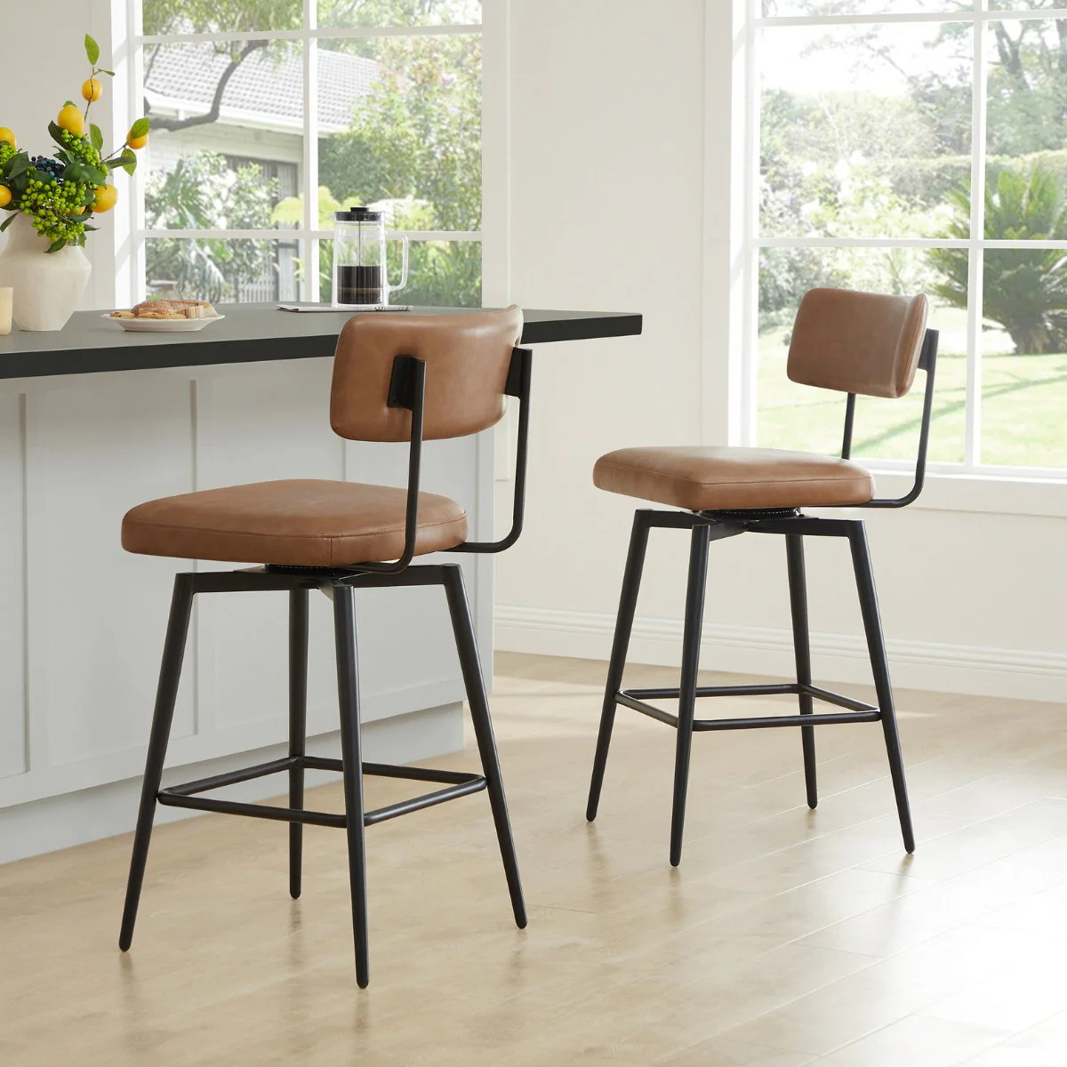 CHITA®️ Lovy Swivel Counter Stools (Set of 2） - chitaliving.com | Chita