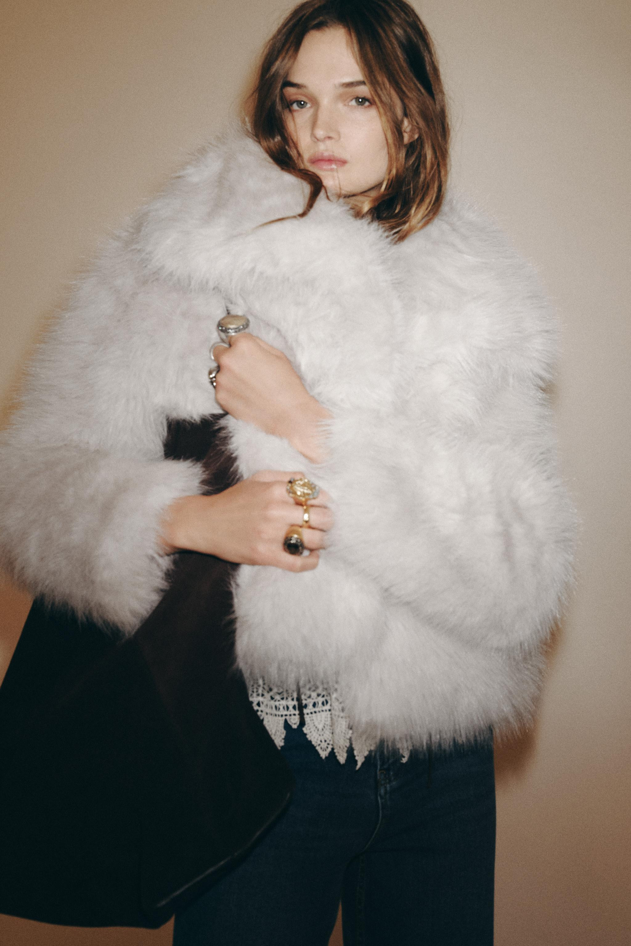 ZW COLLECTION FAUX FUR JACKET | Zara US