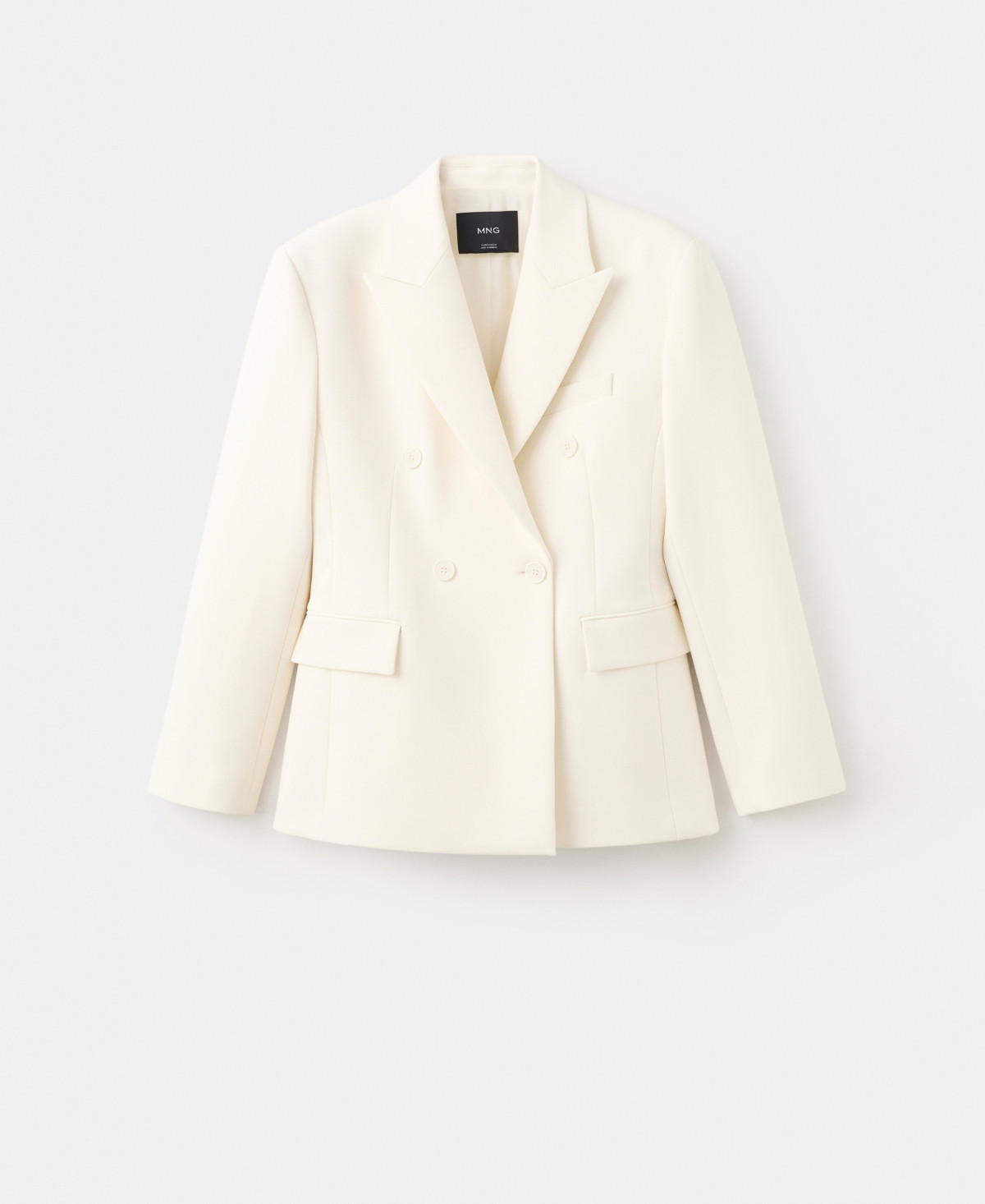 Mango Women's Fitted Double-Breasted Blazer - Ecru | Macy's