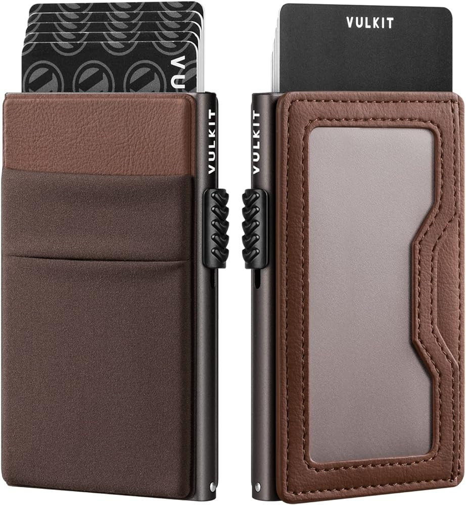 VULKIT Minimalist Wallet with ID Window & EDC Pocket Pop Up Card Holder RFID Blocking Slim Wallet... | Amazon (US)