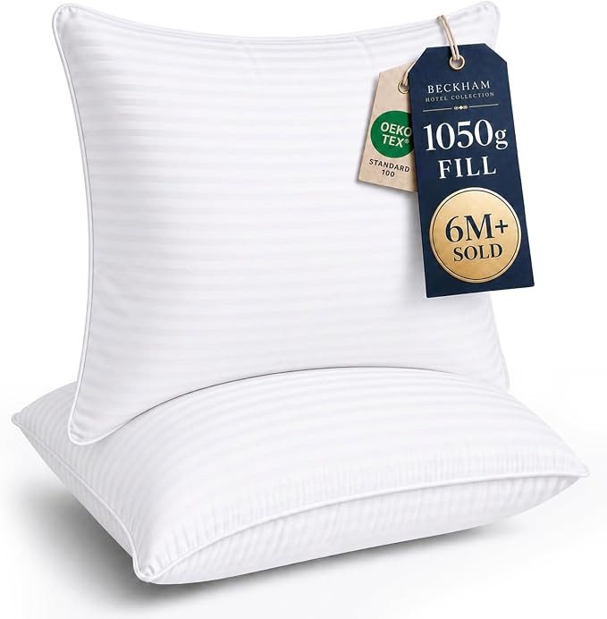Beckham Hotel Collection Euro Size Throw Pillows (Set of 2), 26 x 26 | Amazon (US)