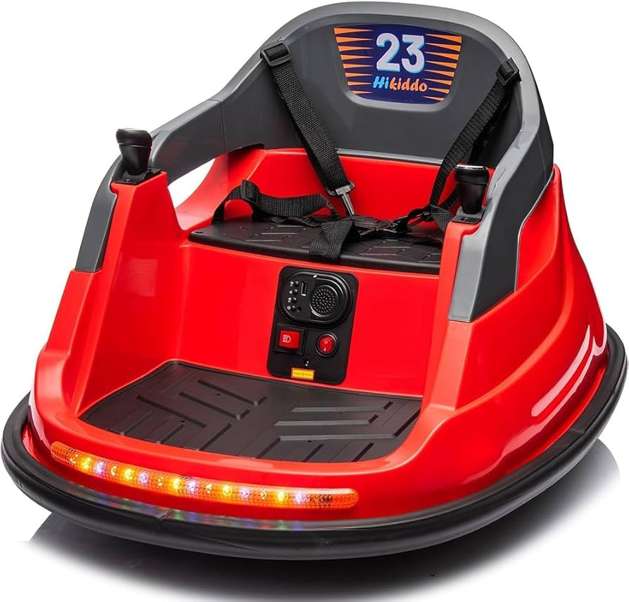 12V Kids Bumper Car, Electric Baby Bumper Car for Toddlers 1.5-5 w/Remote Control, 3 Speeds - Red | Amazon (US)