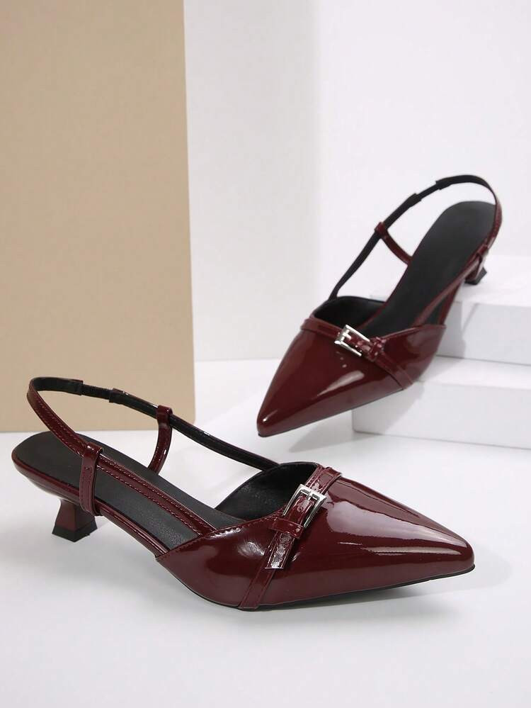 Burgudy heels  | SHEIN