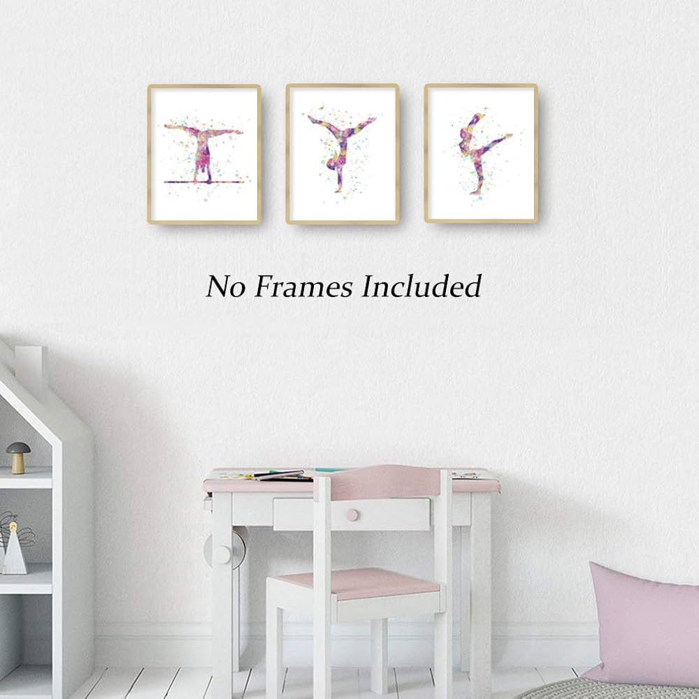 CHDITB Unframed Abstract Girl Gymnastics Wall Art Print,Sporting Silhouette Poster,Set of 3（8" ... | Amazon (US)