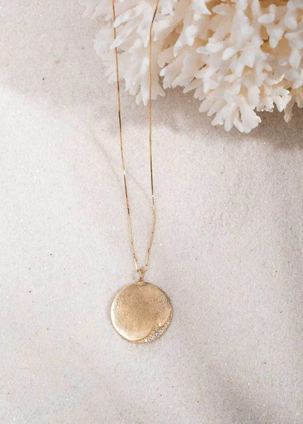 Diamond Wave Coin Necklace | James Michelle