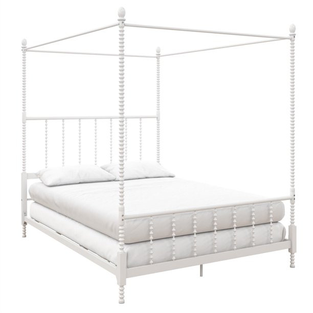 DHP Emerson Metal Canopy Bed in Queen Size Frame in White | Walmart (US)