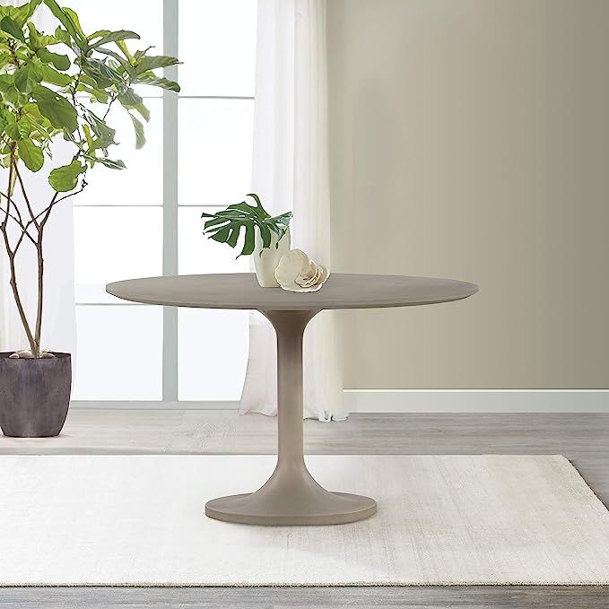 Armen Living Pippa Concrete and Metal Tulip Round Dining Table, Medium Grey | Amazon (US)