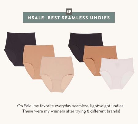 Save on my favorite everyday seamless, super lightweight undies during NSale . They have a barely there feel and were my favorites after trying seamless undies from many brands. 

I like both the high rise and hipster!

Bras I own on sale: 

• gap wireless Breathe. Nice everyday lightweight bra with convertible back straps 

• I also own a few these Natori bras which always feel pretty and feminine. they’re good for structured normal bras when my Neiwai ones are too casual or don’t suit my necklines. 

The Natori feathers starts in 30A and runs a little small so is quite small chest friendly! 

• True and co is similar to neiwai in comfort and stretch and I have this style bra because it’s a racerback and neiwai doesn’t make racerback!

#LTKxNSale #LTKsalealert #LTKunder50