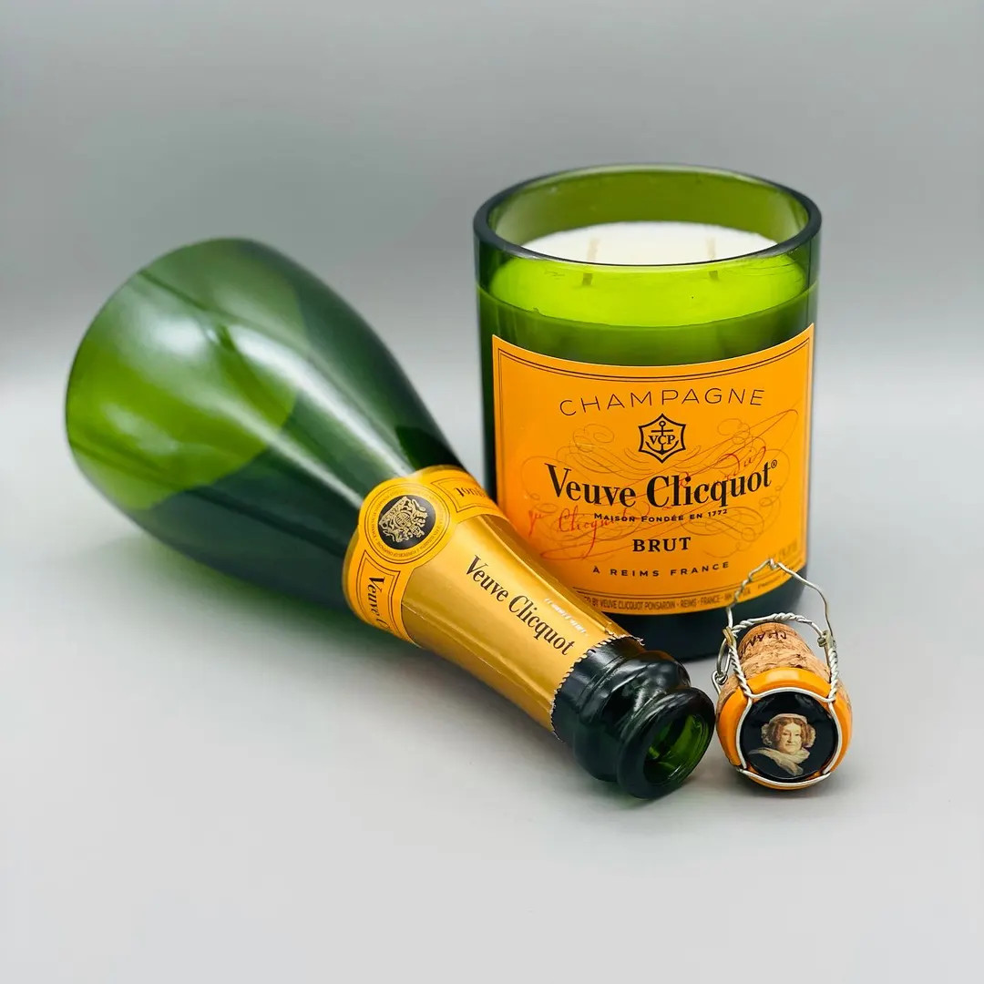 10oz Veuve Clicquot Natural Soy 2-wick Candle - Eco Friendly - Non Toxic - Clean - Gift - Repurpo... | Etsy (US)