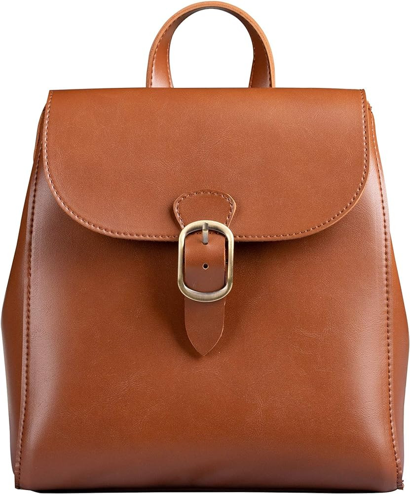 Simple Vegan Leather Flap 3 Way Convertible Backpack For Women Classic Vintage Faux Leather Fashi... | Amazon (US)