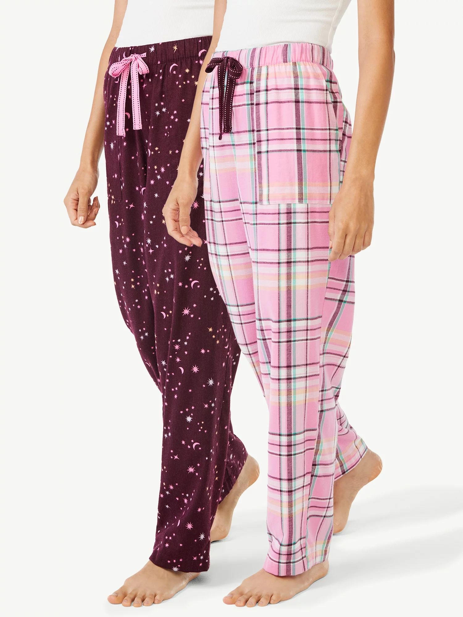 Joyspun Women's Flannel Lounge Pants, 2-Pack, Sizes S to 3X - Walmart.com | Walmart (US)