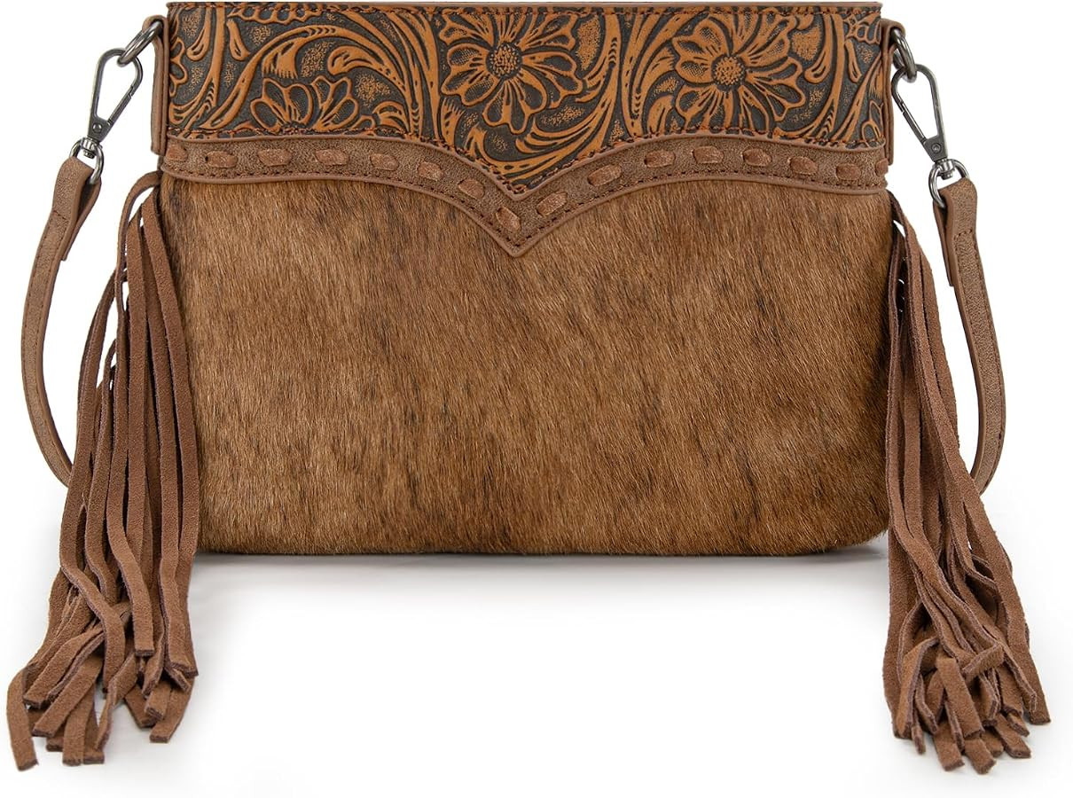 Trinity Ranch Western Crossbody bag for Women Hair-On Cowhide Purse | Amazon (US)