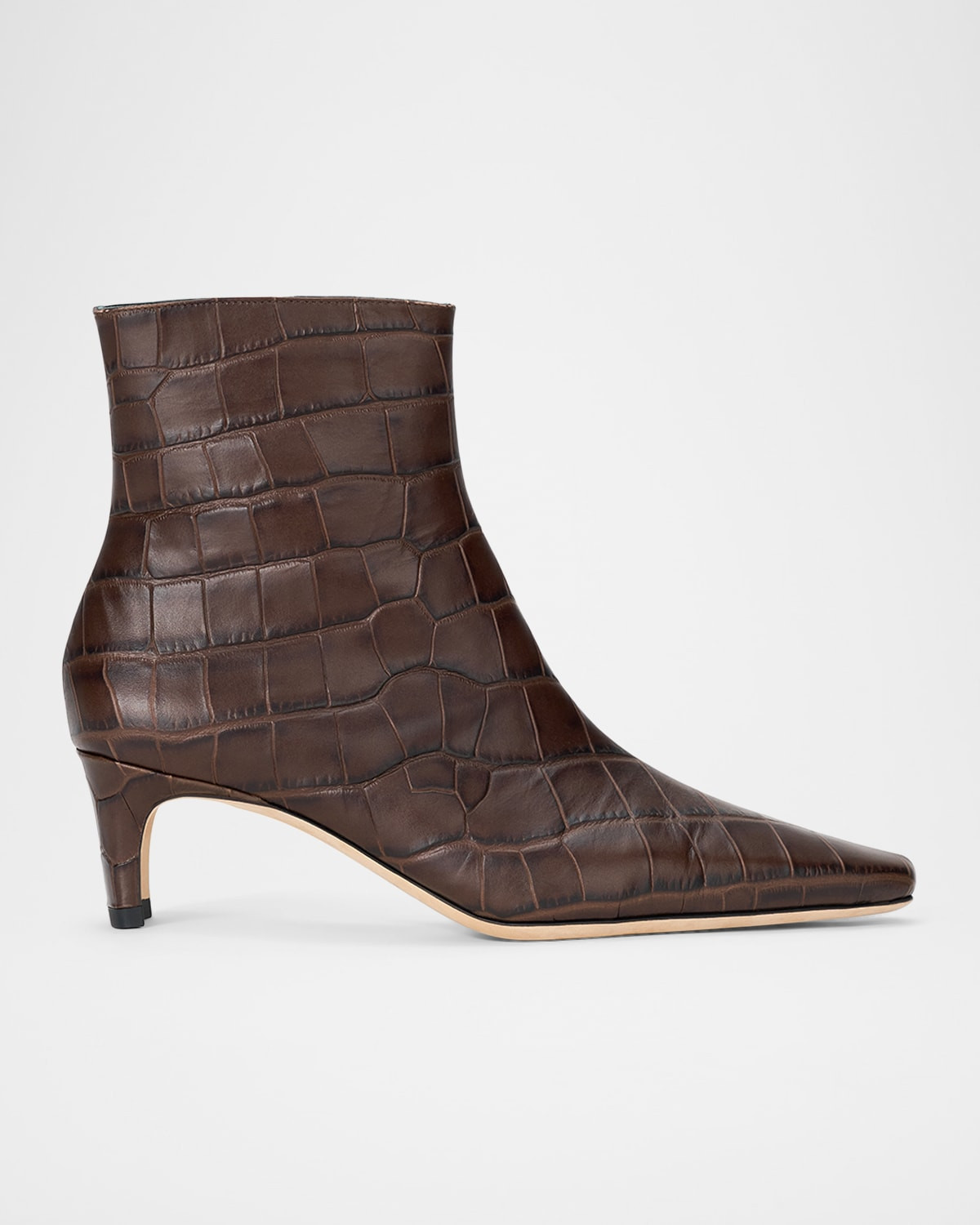 Wally Croc-Embossed Leather Ankle Boots | Neiman Marcus