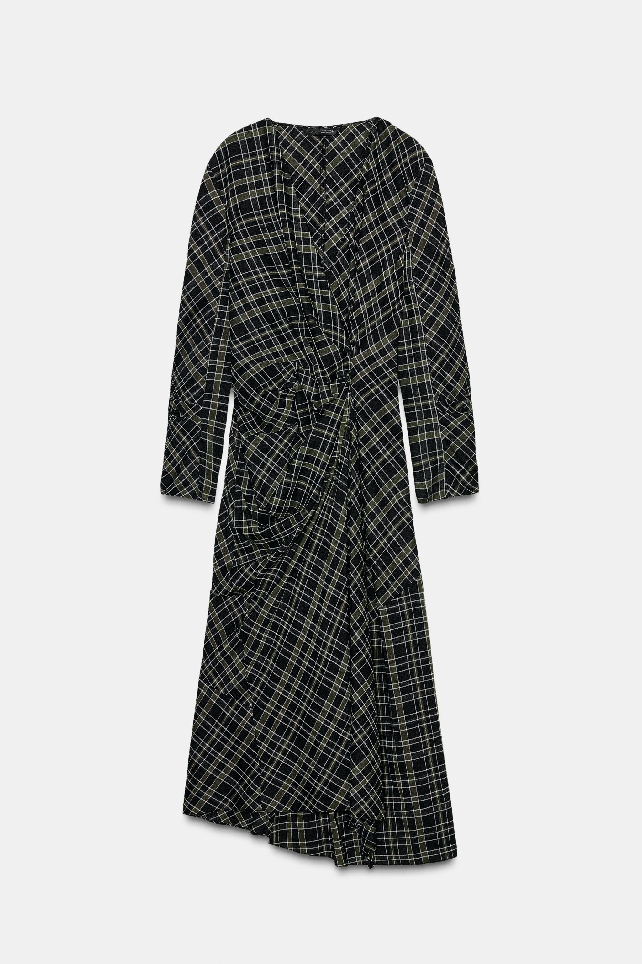 DRAPED PLAID DRESS | Zara US