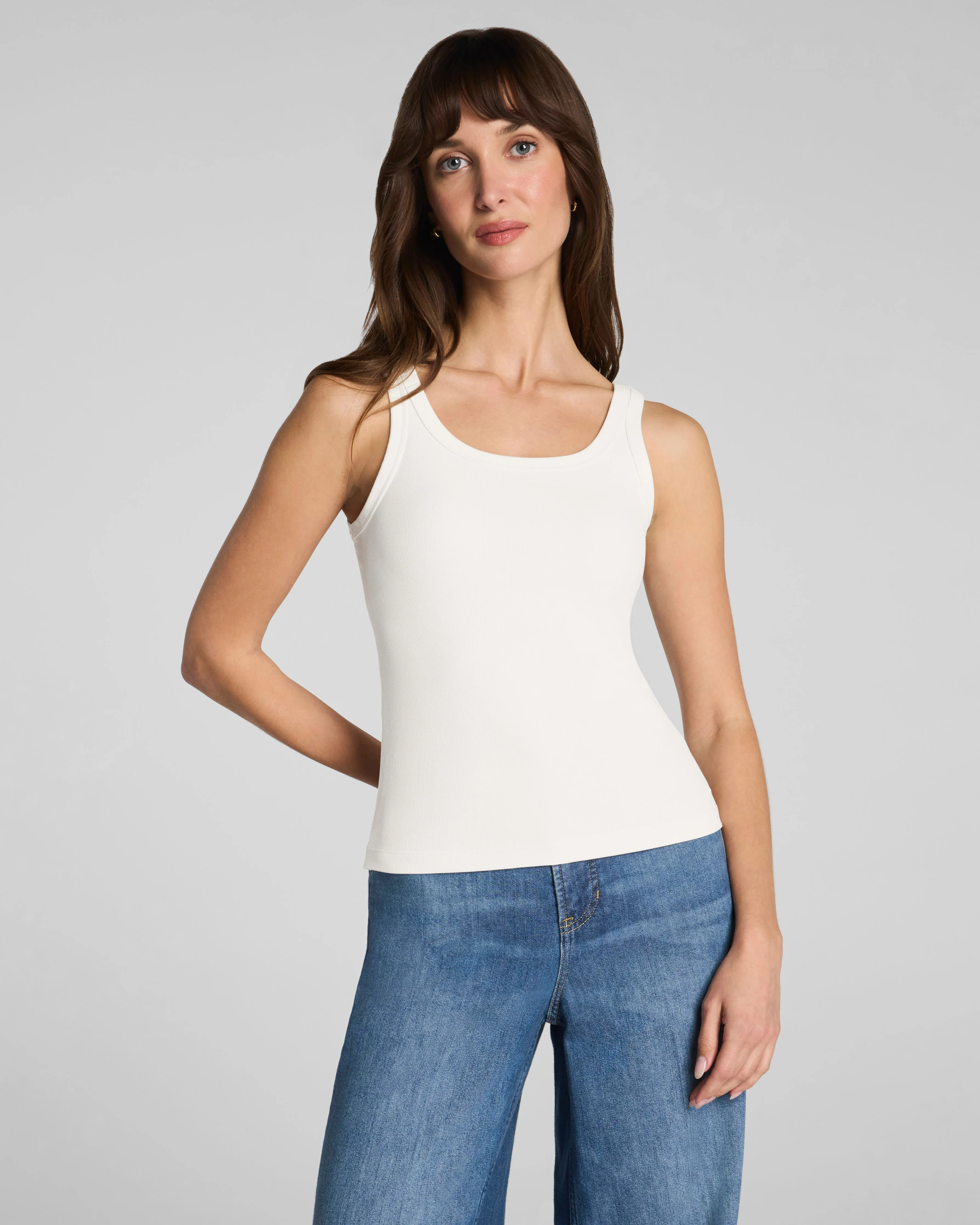 SPANX\u00ae Ribbed Knit Scoop Neck Tank | Soft Everyday Staple | Spanx