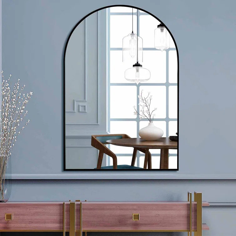 Metal Framed Arch Wall Mounted Mirror 24X36“ | Wayfair Professional