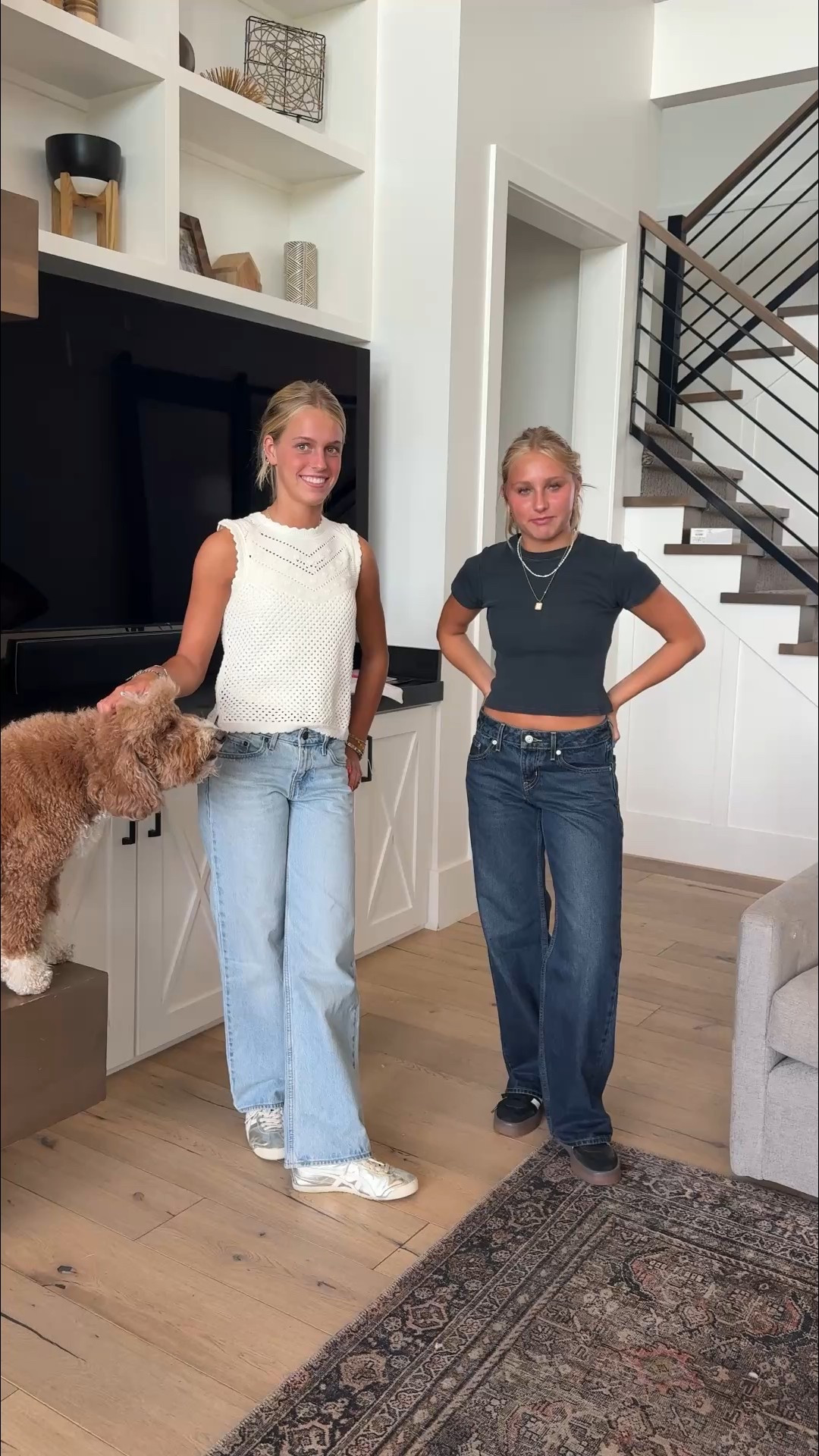 The @levis low loose are Anisten and Hannah’s favorite jeans.. they wear them almost everyday. Both in the 28x30  @levis #LevisPartner  #Levis