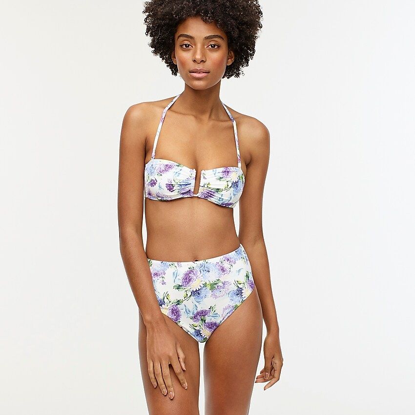 U-front bandeau bikini top in vintage floral | J.Crew US