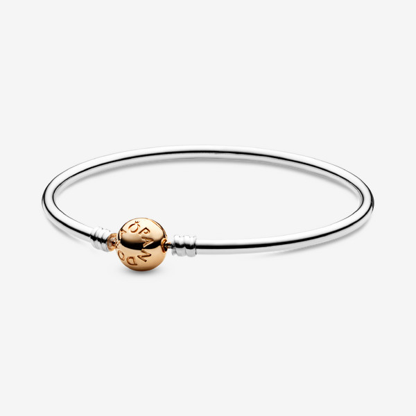Pandora FINAL SALE - Pandora Moments Bangle - Sterling silver and 14k Gold - Sz. 6.7 in | Pandora US