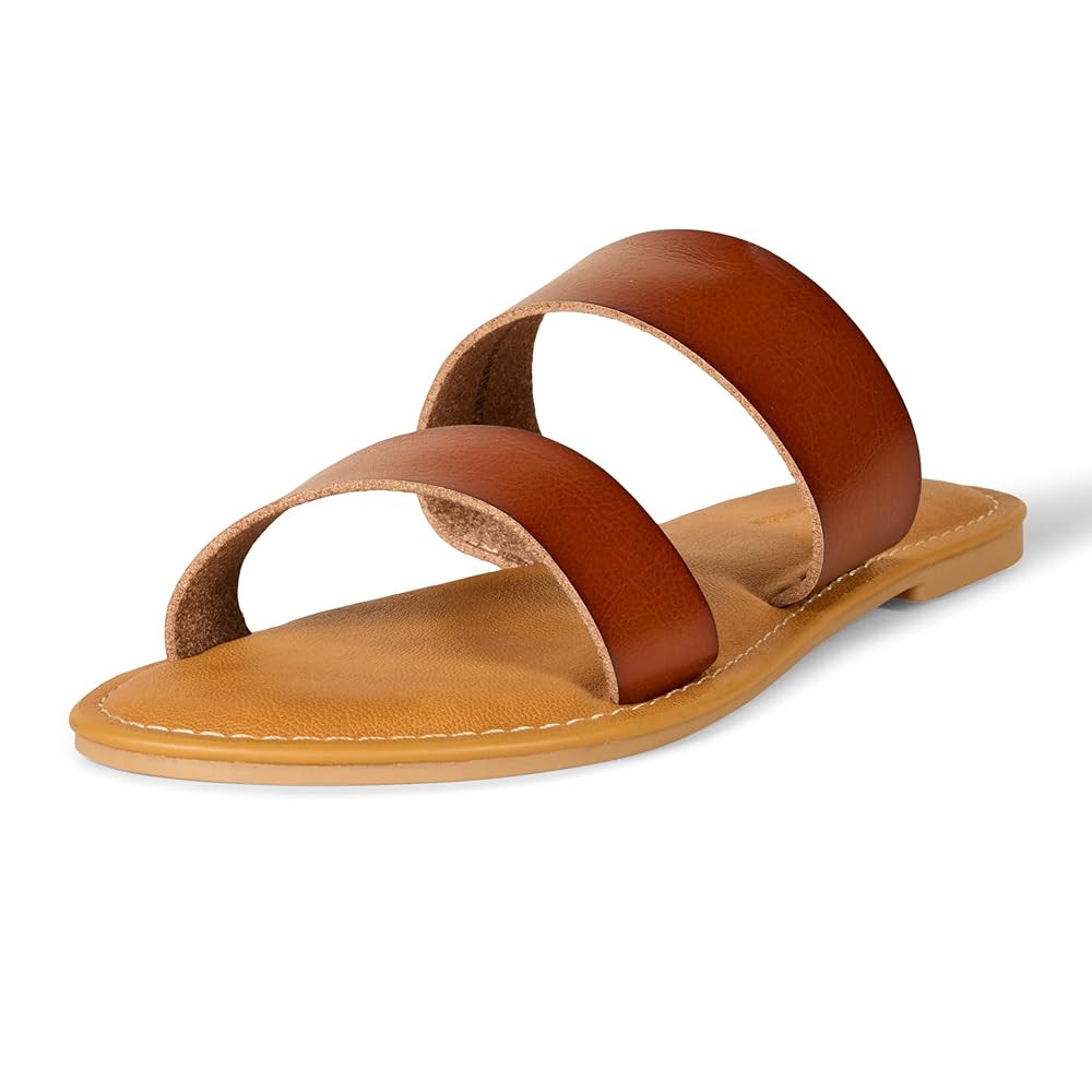 Amazon Essentials Women's Two Band Slip On Open Toe Sandal | Amazon (US)