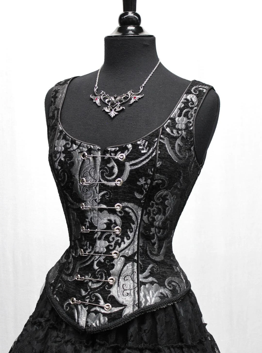 PIN BODICE Silver/black Tapestry - Etsy | Etsy (US)