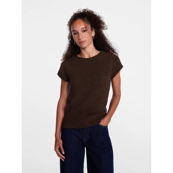 Scenario Women's and Women's Plus Pullover Rollneck Lightweight Sweater with Short Sleeves, Sizes... | Walmart (US)