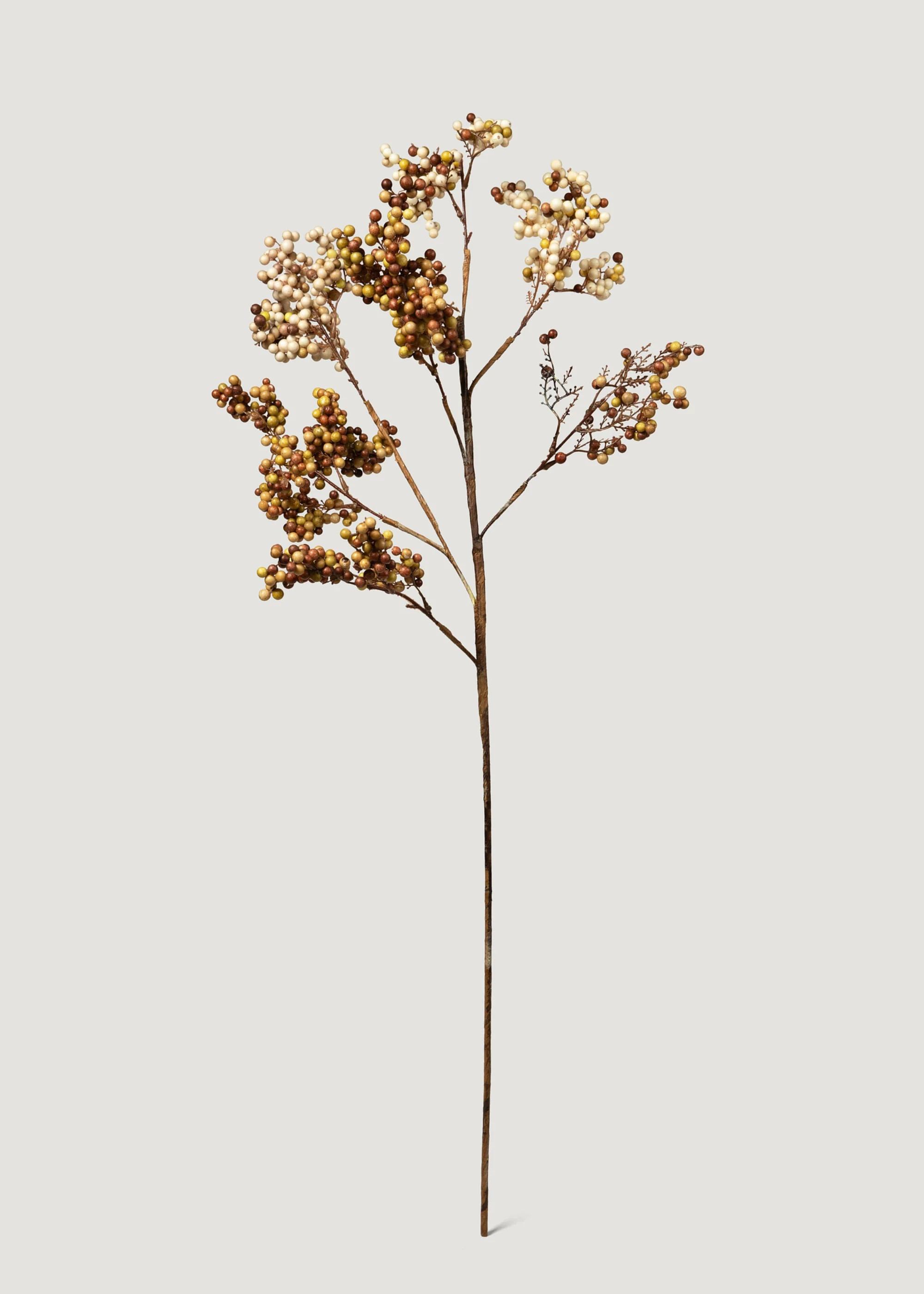 Cream and Tan Artificial Berry Branch - 38.25" | Afloral
