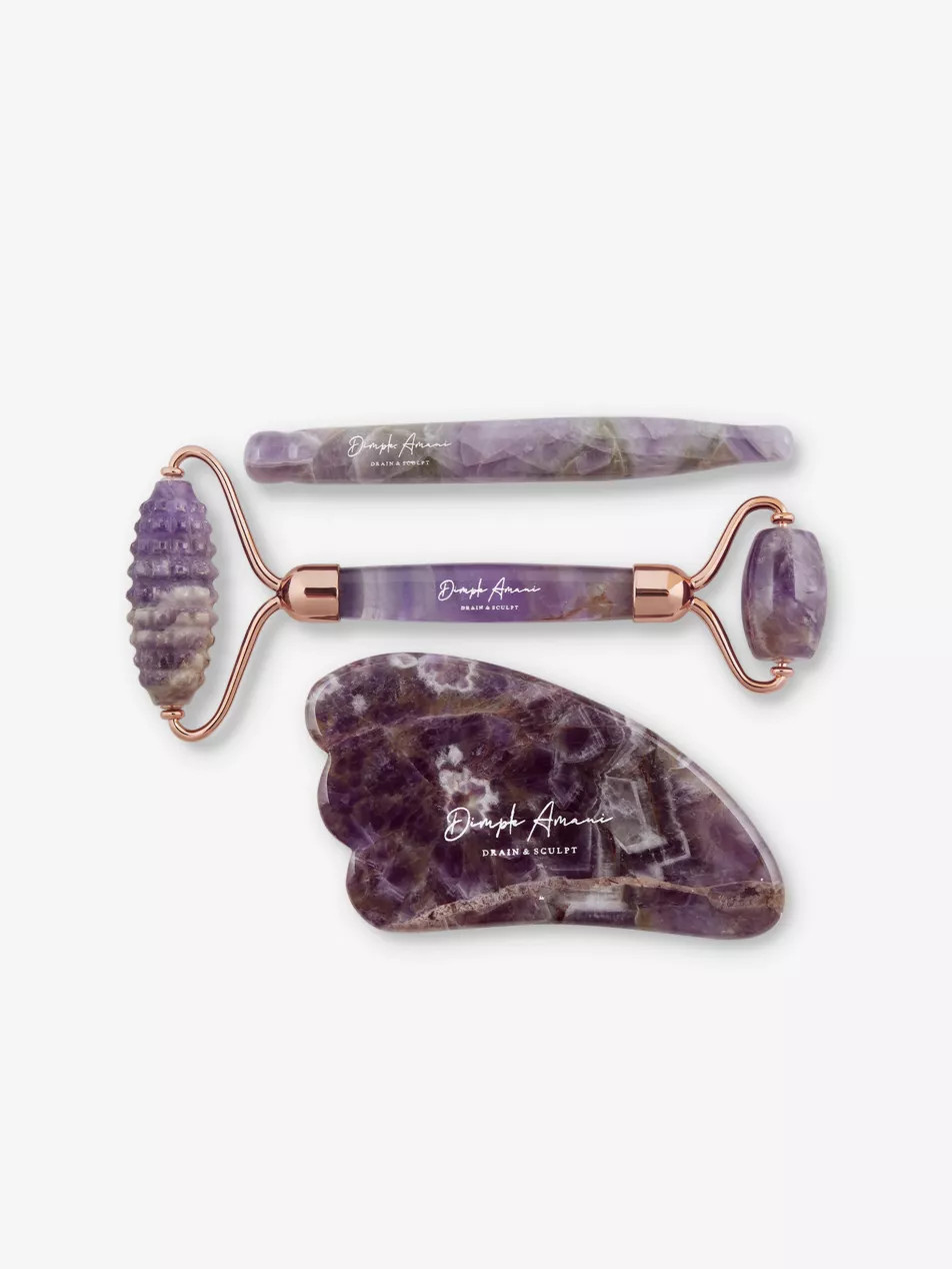 Amthyst gua sha and roller pen set | Selfridges