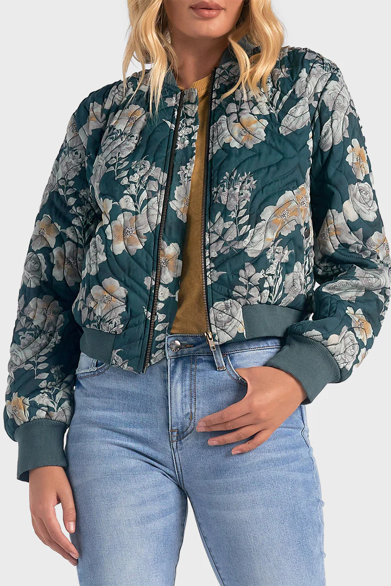 Elan Quilted Print Bomber Jacket | Gibson