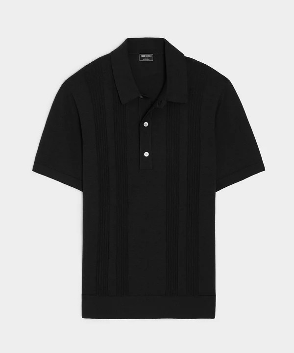 Silk-Cotton Ribbed Sweater Polo | Todd Snyder