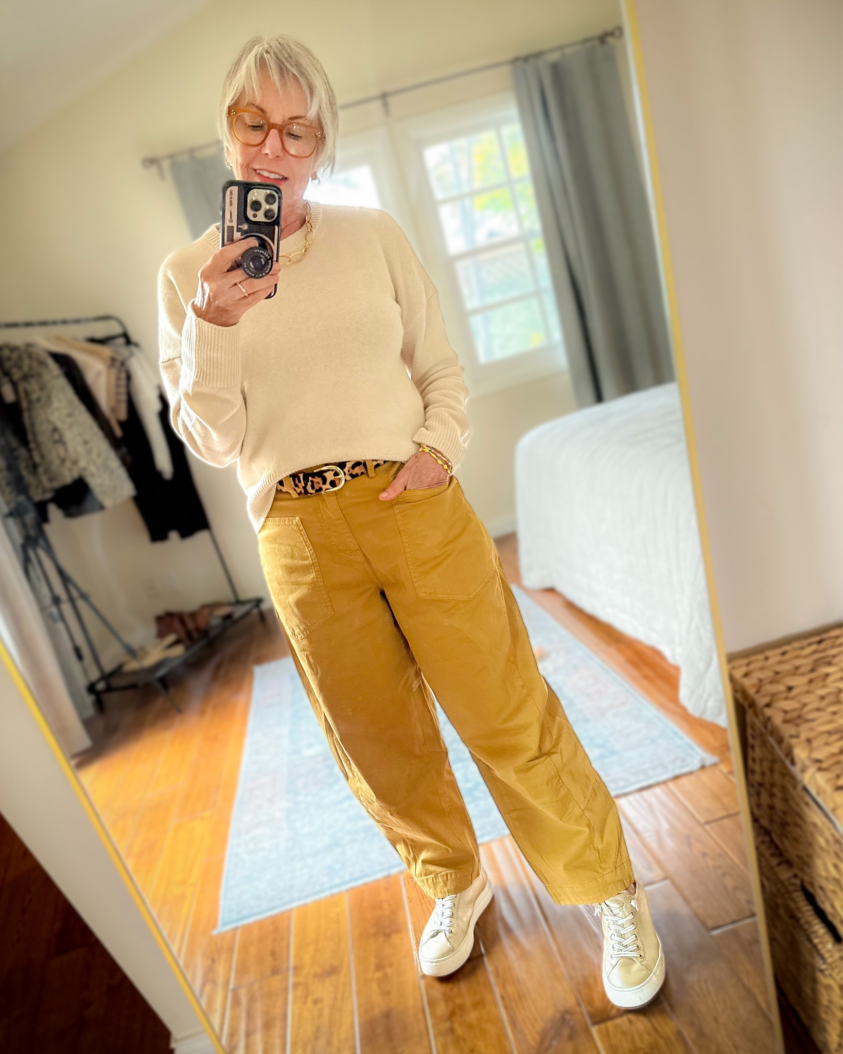 These barrel-leg pants are surprisingly versatile! Here’s how I styled with a cream sweater, leopard belt & metallic sneakers

#LTKover40 #LTKSeasonal #LTKstyletip