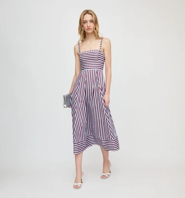 The Margot Dress - Firecracker Stripe Firecracker Stripe / M | Hill House Home US