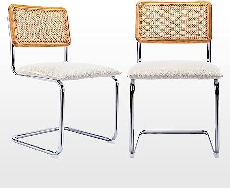 Zesthouse Mid-Century Modern Dining Chairs, Accent Rattan Kitchen Chairs, Armless Mesh Back Cane ... | Amazon (US)