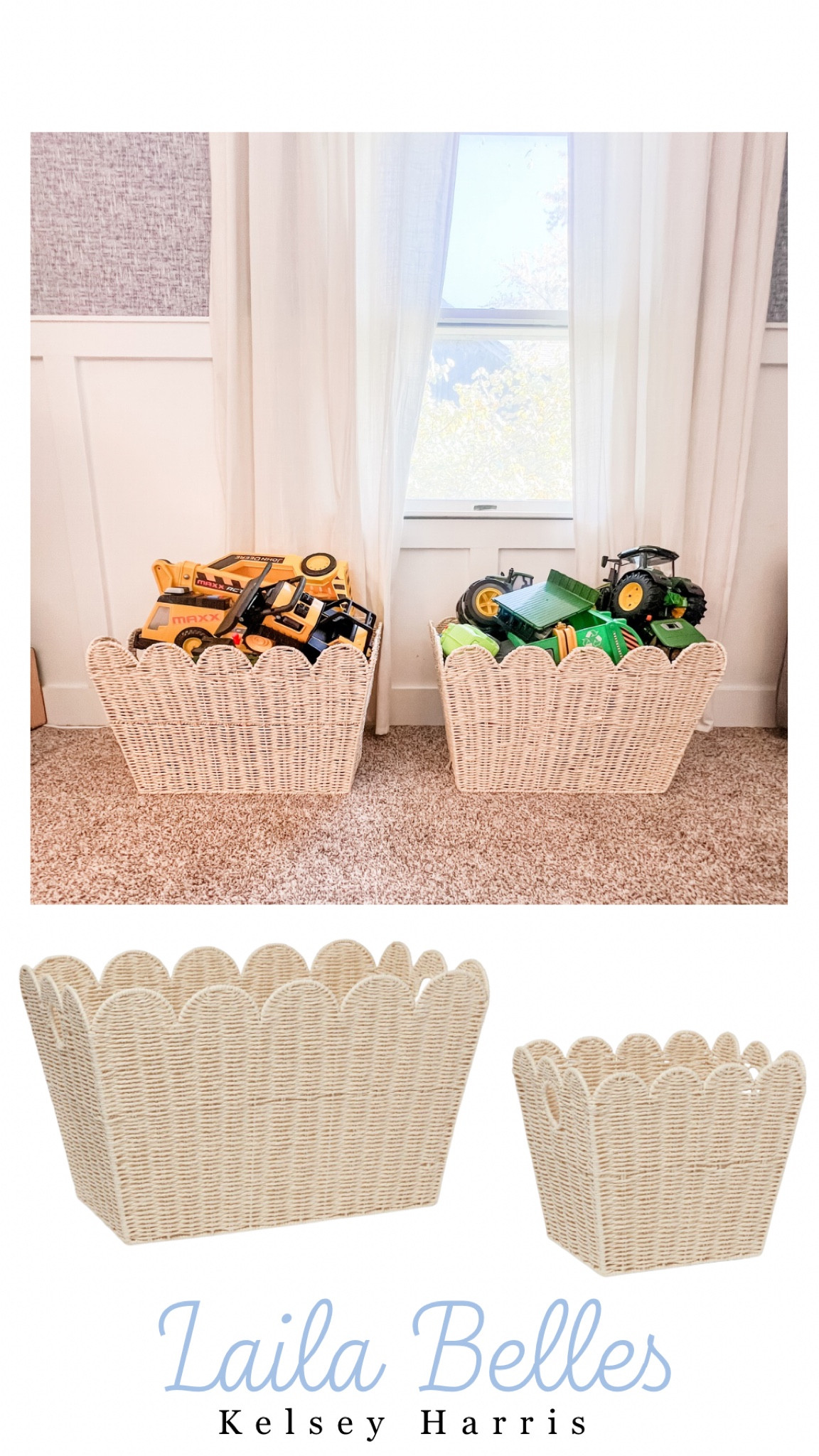 Note to self…Tripp doesn’t need ANY vehicles for Christmas 😉😜 but these baskets have been amazing! He can reach his tractors & trucks easily but they still look cute - the floor size are massive!
.
.
#playroomstorage #toystorage #floorbaskets

#LTKHome #LTKKids #LTKFamily