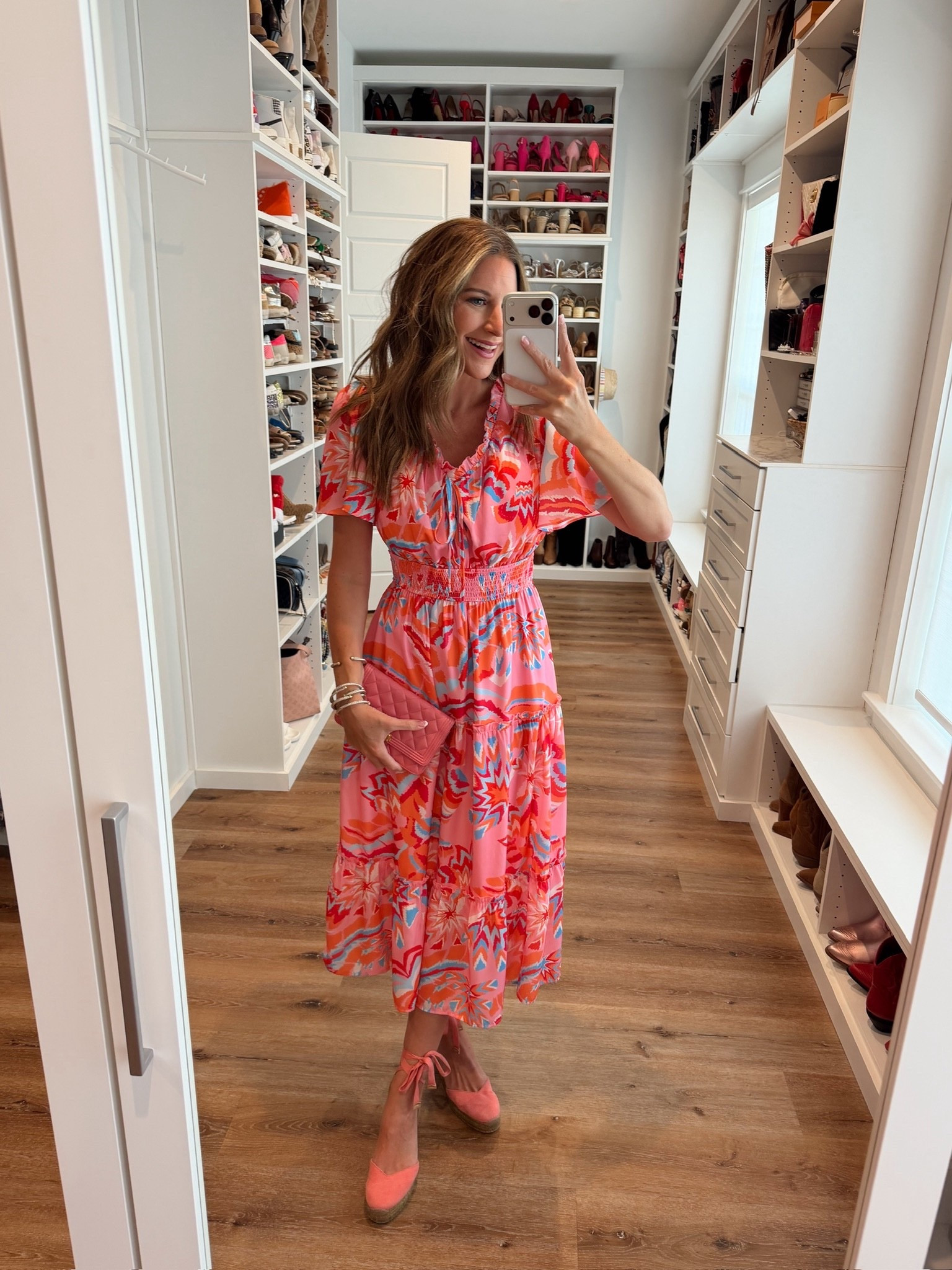 In a small dress, wedges, bag and accessories- fits tts.

#LTKootd #LTKSeasonal #LTKgrwm