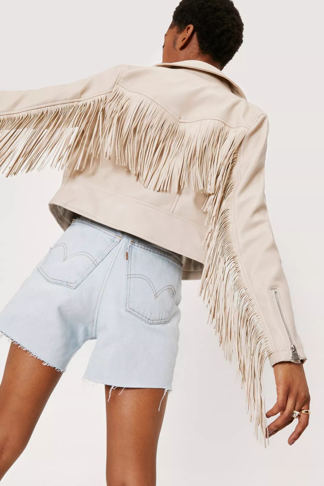 Faux Leather Fringed Moto Jacket | Nasty Gal (US)