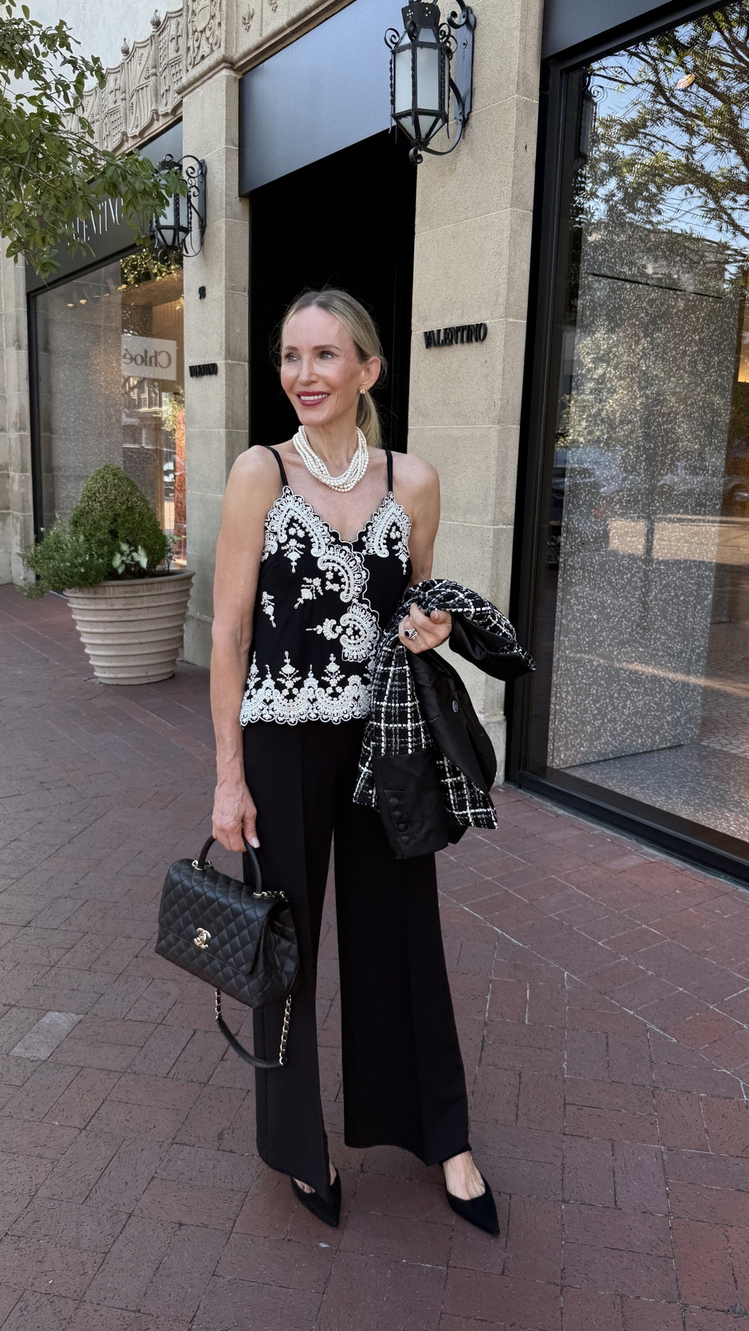Not dressing for age. Not dressing for approval. Just dressing for the woman I am today!
Here’s to defying expectations! 
Date night, workwear, work style, tweed blazer, gold sequin top, pearls

#LTKootd #LTKOver40 #LTKWorkwear