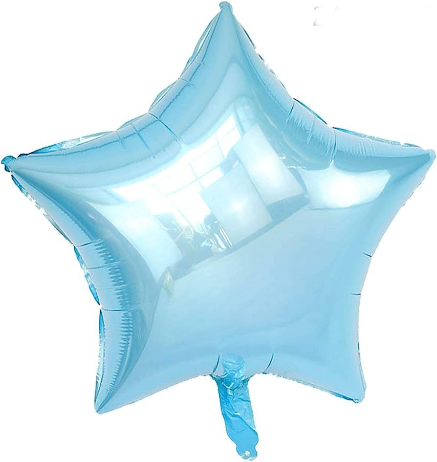 Blue Star Shape Foil Mylar Balloons,24 Inch Pentagram Balloon Birthday Party & Wedding Decoration... | Amazon (US)