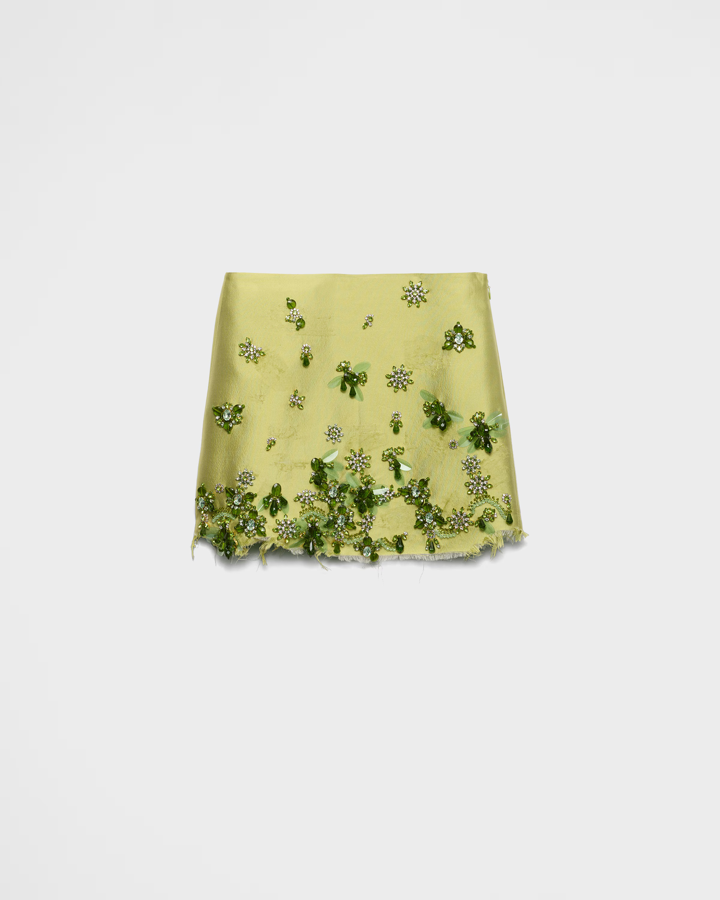 Embroidered silk and wool miniskirt | Prada INT
